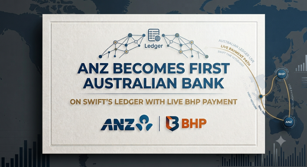 tokenised deposits: ANZ Becomes First Australian Bank on Swift's Ledger With Live BHP Payment